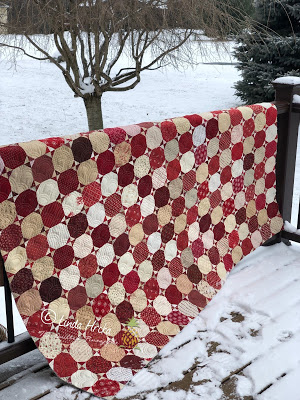 Red and White Snowball Quilt